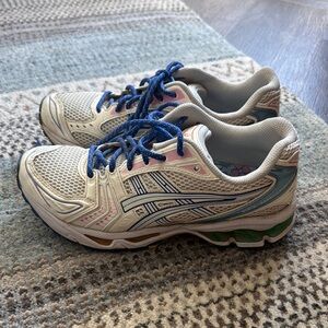 Asics Athletic Shoes with Blue and Green Accents